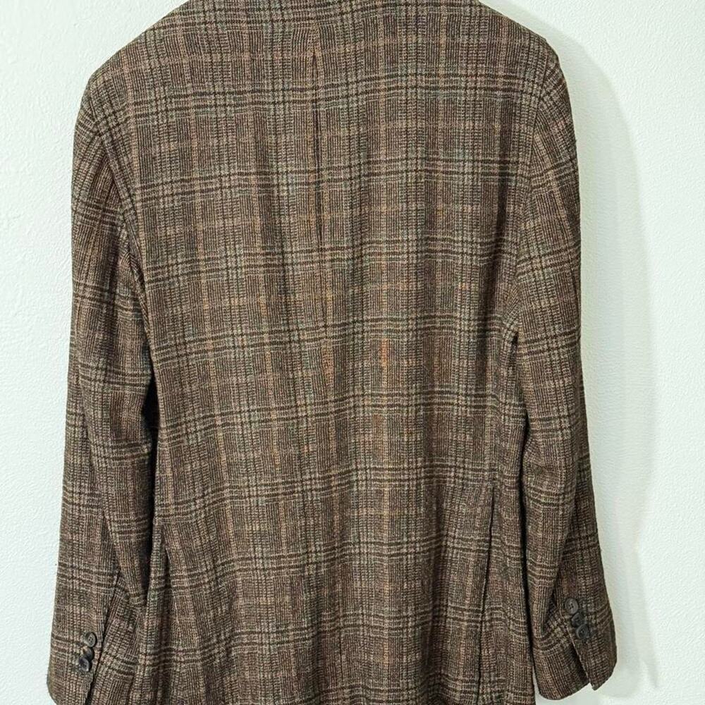 Lardini Made in Italy Brown Glen Plaid Wool Linen Blazer – Size 48 IT/ 38 US - Picture 2 of 6